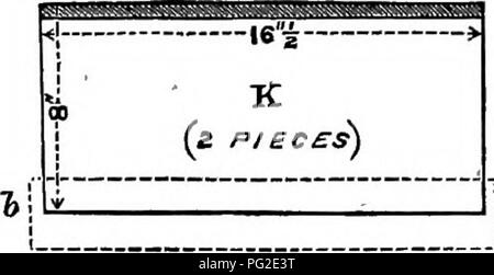 . Ein Handbuch der Bienenzucht. Bienen. Abb. 27. "&Gt; • "-1 Ich Kt fa Stück) Abb. 26. überdachte von l".-ml 17-*^ - müssen genagelt werden und die obere w {Z P/ECE^ Abb. 29. Abb. 28. N und O N vor O, Kante, als auch die äußeren oberen Rand der Seiten K, muss die abgeschrägte Weg bei einem solchen Winkel werden wie al-low O zu flach, wie in der Abbildung der kompletten Struktur liegen. Die Filets, L, M, J, K genagelt werden, wie in der ICH gepunktete Linien b, i^Zoll auf, abb. - 3° - und die gleichen unten, wenn N. Bitte beachten Sie, dass diese Bilder aus gescannten Seite Bilder, die digital für die Lesbarkeit erhöht worden sein können extrahiert werden - Farbe Stockfoto