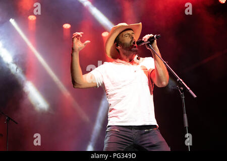 August 21, 2018, Vancouver, British Columbia, Kanada - acht mal Canadian Country Music Association Award Gewinner und Juno award Gewinner Recording Artist Dean Brody führt im Pacific National Exhibition in Vancouver. (Bild: © Ron Palmer/SOPA Bilder über ZUMA Draht) Stockfoto