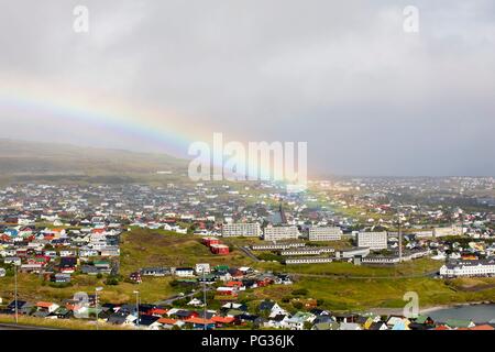 Tórshavn, Färöer, Dänemark. 23 Aug, 2018. Torshavn 1 von 4 Tage Besuch der Färöer Inseln des dänischen Kronprinzen Familie, am 23 August, 2018, Foto: Albert Nieboer/Niederlande/Point de Vue | Quelle: dpa/Alamy leben Nachrichten Stockfoto