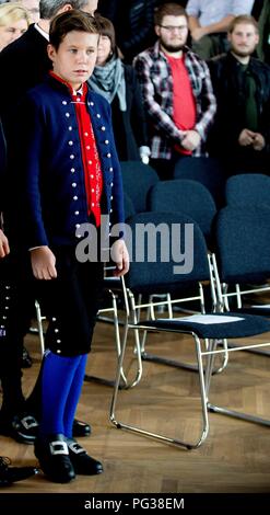 Tórshavn, Färöer, Dänemark. 23 Aug, 2018. Prinz Christian von Dänemark an der Sjóvinnuhúsið in Torshavn, am 23. August 2018, der zur Teilnahme an der Creative Business Cup Awards an, die 1. Der 4 Tage Besuch auf den Färöern Foto: Albert Nieboer/Niederlande/Point de Vue | Quelle: dpa/Alamy leben Nachrichten Stockfoto