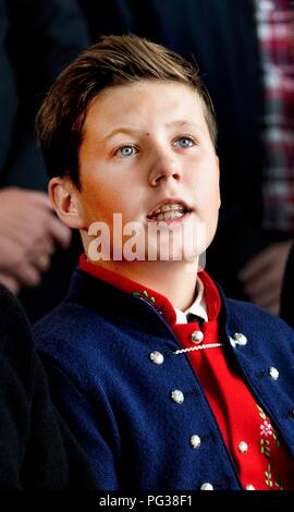 Tórshavn, Färöer, Dänemark. 23 Aug, 2018. Prinz Christian von Dänemark an der Sj?? vinnuh Si? In Torshavn, am 23. August 2018, der zur Teilnahme an der Creative Business Cup Awards an, die 1. Der 4 Tage Besuch auf den Färöern Foto: Albert Nieboer/Niederlande/Point de Vue | Quelle: dpa/Alamy leben Nachrichten Stockfoto