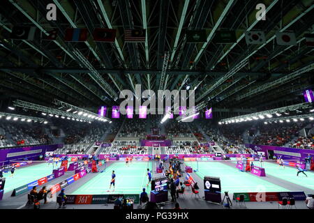 Jakarta, Indonesien. 23 Aug, 2018. Allgemeine Ansicht Badminton: im Gelora Bung Karno Istora während der 2018 Jakarta Palembang Asian Games in Jakarta, Indonesien. Credit: Naoki Nishimura/LBA SPORT/Alamy leben Nachrichten Stockfoto