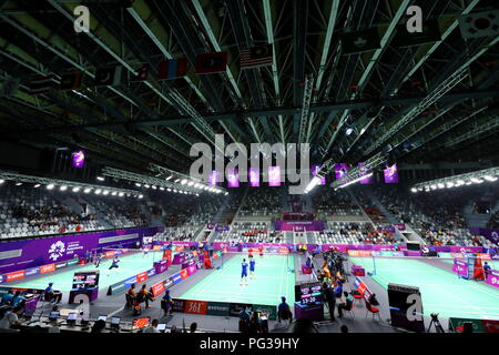 Jakarta, Indonesien. 23 Aug, 2018. Allgemeine Ansicht Badminton: im Gelora Bung Karno Istora während der 2018 Jakarta Palembang Asian Games in Jakarta, Indonesien. Credit: Naoki Nishimura/LBA SPORT/Alamy leben Nachrichten Stockfoto