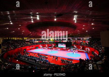 Jakarta, Indonesien. 23 Aug, 2018. Allgemeine Ansicht Taekwondo: bei Jakarta Convention Center Plenarsaal während der 2018 Jakarta Palembang Asian Games in Jakarta, Indonesien. Credit: Naoki Nishimura/LBA SPORT/Alamy leben Nachrichten Stockfoto