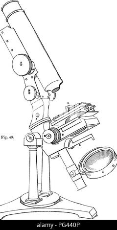 Eine ausführliche Anleitung zur Verwendung des zusammengesetzten Mikroskops, die Methoden zur Vorbereitung und Untersuchung von tierischen, pflanzlichen und mineralischen Strukturen abdeckt. Geschrieben von John Quekett (1815–1861), erforscht diese Arbeit Mikroskopietechniken und -Anwendungen. Stockfoto