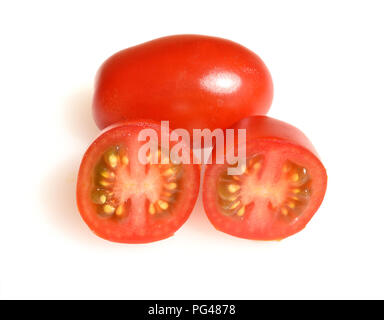 Pflaumentomate, Pflaumen-Buschtomate, Ravello, Tomate, Lycopersicon esculentum, Stockfoto