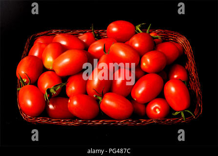 Pflaumentomate, Pflaumen-Buschtomate, Ravello, Tomate, Lycopersicon esculentum, Stockfoto