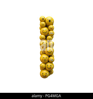 Brief ich emoji Schriftart. 3D-Rendering Stockfoto