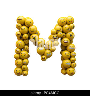 Buchstabe M Emoji-zeichen Font. 3D-Rendering Stockfoto