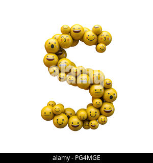 Buchstabe S Emoji-zeichen Font. 3D-Rendering Stockfoto