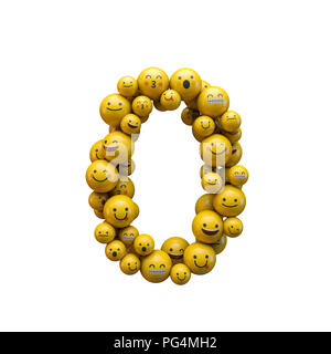 Nummer 0 emoji Schriftart. 3D-Rendering Stockfoto