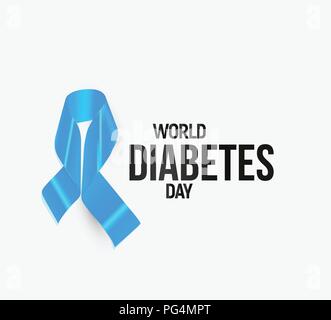 Diabetes awareness Ribbon, blau Vektor Symbol. Stock Vektor