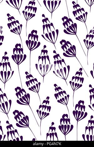 Floral Design nahtlose Muster Hand gezeichnet. Vector Illustration im Retro-stil. Textildruck, fabroc Swatch, Geschenkpapier. Stock Vektor