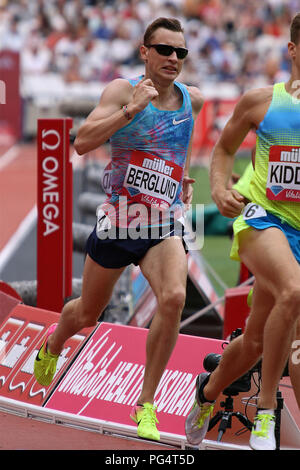 Kalle BERGLUND von Schweden in der mens 1500 Meter am 2017 Muller Geburtstag Spiele in London Stockfoto