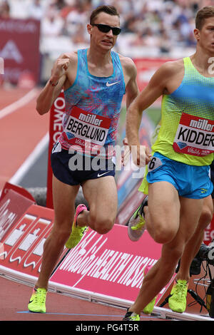 Kalle BERGLUND von Schweden in der mens 1500 Meter am 2017 Muller Geburtstag Spiele in London Stockfoto