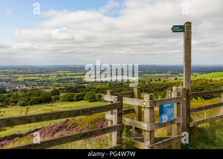 Blick von oben auf Rivington Pike, Bolton, Lancashire. Stockfoto