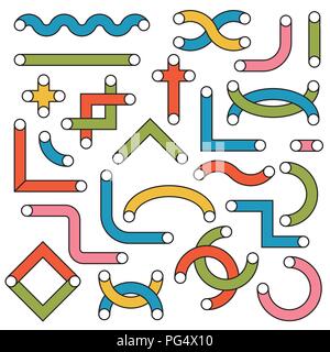 Set mit linearer U-Formen für den Einsatz in Konstruktionen Stock Vektor