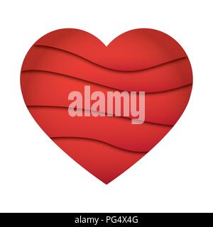 Abstrakte Herzform liebe Konzept in 2-in-1-Papier-Design Stock Vektor