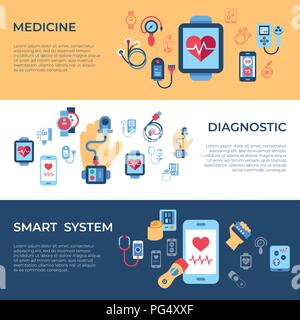 Digitale vektor Gesundheit sensor Symbole mit gezogenen Simple Line Art info Grafik fest, Flacher Stil Stock Vektor