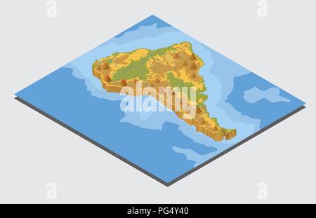 Isometrische 3d-Südamerika physische Karte Elemente. Ihre eigene Geographie info Graphische Sammlung aufzubauen. Vector Illustration Stock Vektor