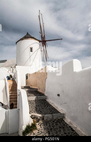 Santorin Oia Mühle Stockfoto