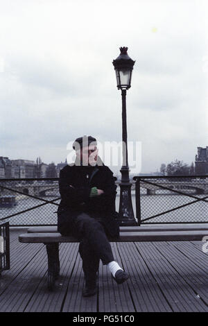 Der tschechische Schriftsteller Bohumil Hrabal in Paris im Jahre 1990. Stockfoto