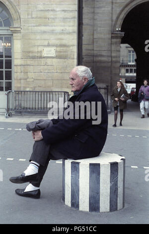 Der tschechische Schriftsteller Bohumil Hrabal in Paris im Jahre 1990. Stockfoto