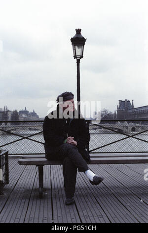 Der tschechische Schriftsteller Bohumil Hrabal in Paris im Jahre 1990. Stockfoto