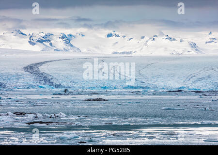 Island Gletscherlagune Jokulsarlon, Gletscher Stockfoto