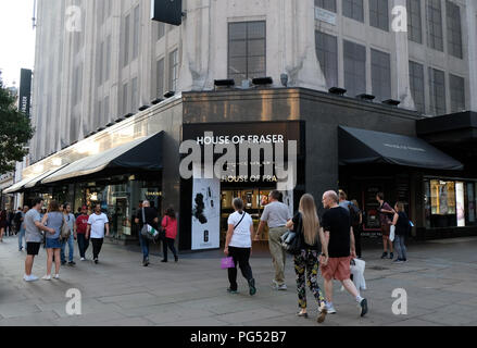 House of Fraser Flagship Store in der Oxford Street, London. Noch offen nach der Firmen fallen in Verwaltung und Erwerb von Mike Ashley p Stockfoto