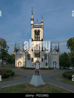 Außen an der St. John's Anglican Church bei 64 Townsend Street in Lunenburg, Nova Scotia Stockfoto