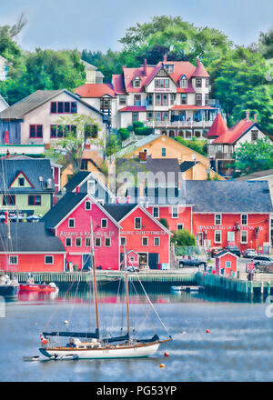 Lunenburg waterfront Stadtbild von über Hafen von Lunenburg in Lunenburg, Nova Scotia Stockfoto