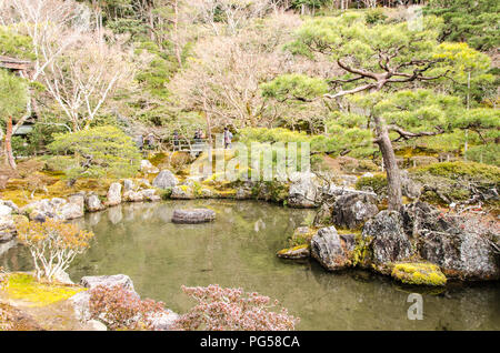 Zen Oriental Garden in Kyoto, Japan, asiatische Art Stockfoto