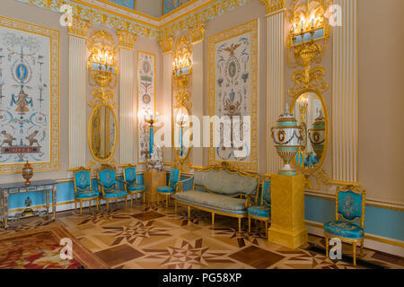 St. Petersburg, Russland - 19 AUGUST 2017: Innenraum der Catherine Palace Stockfoto