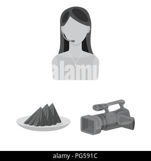 Event Organisation monochrome Icons im Set Sammlung für Design. Feier und Attribute vektor Symbol lieferbar Abbildung. Stock Vektor