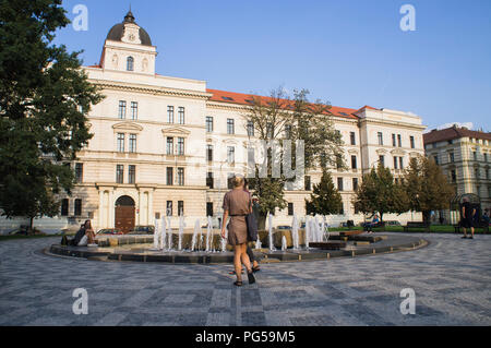 Ein Brunnen vor der Halle der Gerechtigkeit in der Kinski in Prag, Tschechische Republik, am Mittwoch, 22. August 2018. An diesem Ort war t eingestellt Stockfoto