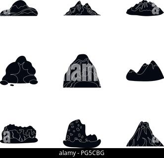 Lawine, schwarz, Höhle, Sammlung, Crack, verschiedenen, Gras, grau, Eis, Icon, Icons, Illustration, isoliert, Logo, massiv, berg, berge, Objekt, Rock, rund, Set, Sharp, Zeichen, Schnee, Stein, Sommer, Symbol, top, Tunnel, Vektor-, Wasser-, Web-, Winter-, Vektor, Vektoren, Stock Vektor