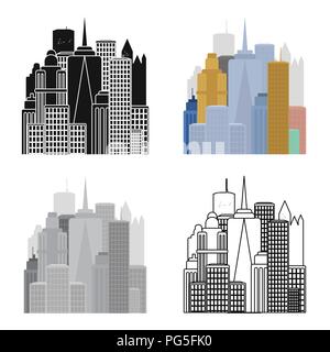 Megalopolis Symbol im Comic-stil auf weißem Hintergrund. USA Land symbol Vektor Illustration. Stock Vektor