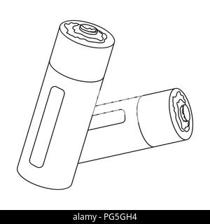 Gebrauchte Batterien Symbol in der gliederungsansicht Stil auf weißem Hintergrund. Müll und Abfall symbol Vektor Illustration. Stock Vektor