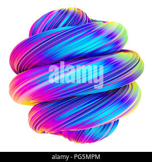 Abstrakte holographische Metallische twisted Form. Stockfoto