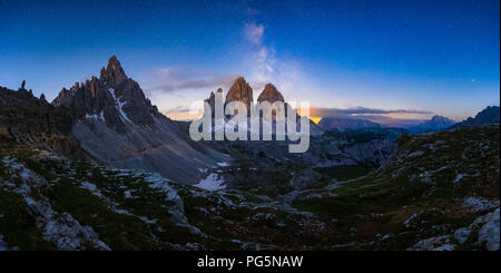 Mliky Weg über die Drei Zinnen, Alpen, Berge, Dolomiten, Italien Stockfoto