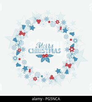 Rahmen mit Weihnachtsschmuck mit Platz für Text Stock Vektor