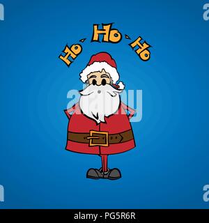 Lustige Cartoon Santa sagt Ho Ho Ho, Weihnachten Vector Illustration Stock Vektor