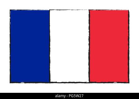 Flagge Frankreich vektor design auf weißem Hintergrund Stock Vektor