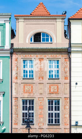 Eine bunt verzierte Gebäude der Renaissance Altstadt in Poznań (Posen), Polen Stockfoto