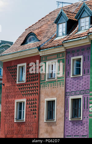 Die bunt verzierten Gebäuden der Renaissance Altstadt in Poznań (Posen), Polen Stockfoto