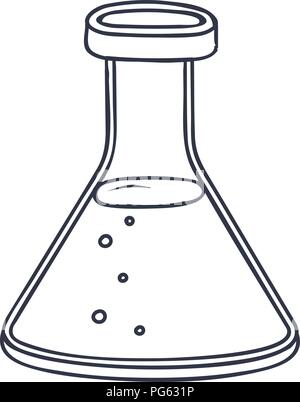 Chemie Kolben. Doodle Style schwarz und weiß Abbildung: Stock Vektor