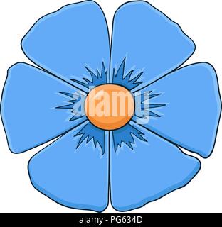 Blaue Blume. Doodle style Abbildung Stock Vektor