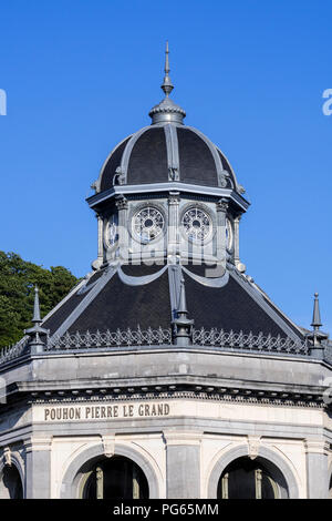 Pouhon Pierre Le Grand/Peter der Große Gehäuse Heilquelle in der Stadt Spa, Lüttich, Belgien Stockfoto