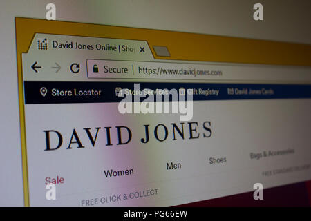 David Jones Homepage Stockfoto